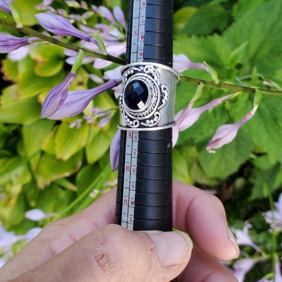 Lapis Cigar band sterling ring 8/8.5 - Picture 7 of 8